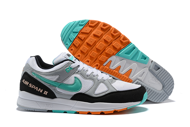 Nike Air Span II White Grey Jade Black Shoes - Click Image to Close